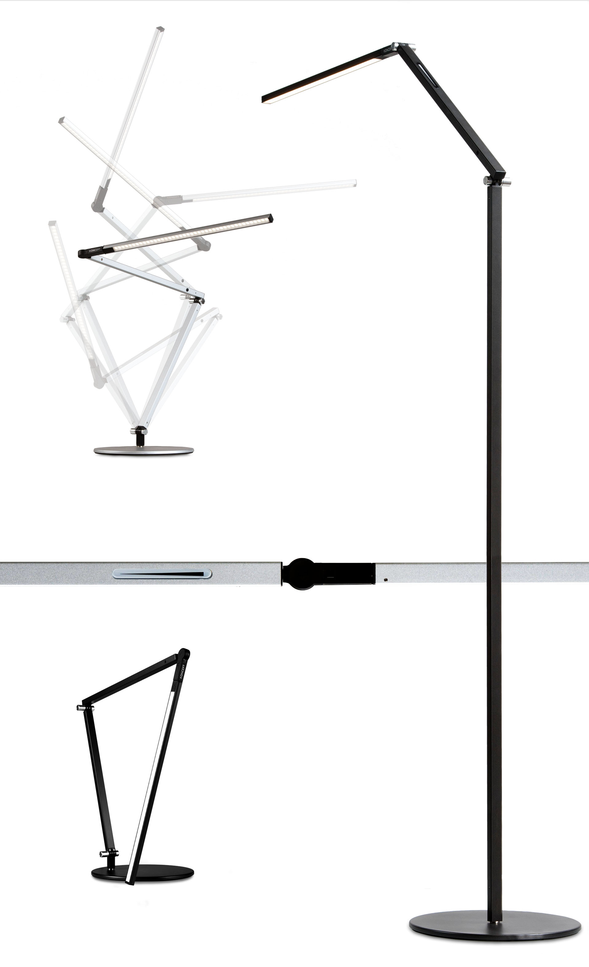 Z-Bar LED Floor Lamp by Koncept Lighting | AR5000-WD-MBK-FLR | KNC56906